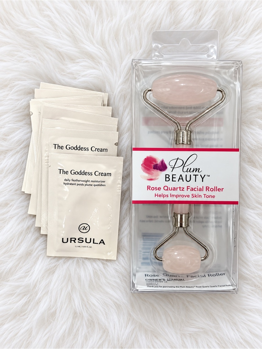 URSULA The Goddess Cream 10-Pack + Plum Beauty Rose Quartz Facial Roller